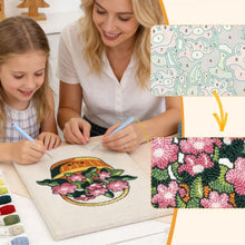Carica l'immagine nel visualizzatore di Gallery, Punch Needle Kit con cornice - Cesto di Fiori