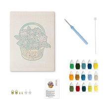 Carica l'immagine nel visualizzatore di Gallery, Punch Needle Kit con cornice - Cesto di Fiori