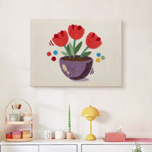 Carica l'immagine nel visualizzatore di Gallery, Punch Needle Kit con cornice - Tulipani Colorati
