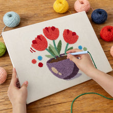 Carica l'immagine nel visualizzatore di Gallery, Punch Needle Kit con cornice - Tulipani Colorati