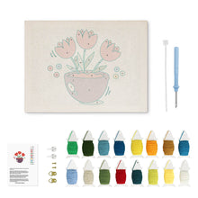 Carica l'immagine nel visualizzatore di Gallery, Punch Needle Kit con cornice - Tulipani Colorati