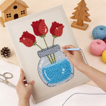 Carica l'immagine nel visualizzatore di Gallery, Punch Needle Kit con cornice - Barattolo di Tulipani