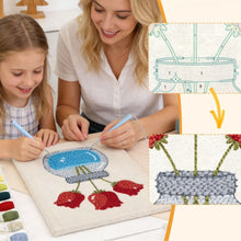 Carica l'immagine nel visualizzatore di Gallery, Punch Needle Kit con cornice - Barattolo di Tulipani
