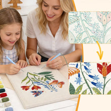 Carica l'immagine nel visualizzatore di Gallery, Punch Needle Kit con cornice - Farfalla in Fiore