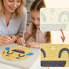 Carica l'immagine nel visualizzatore di Gallery, Punch Needle Kit con cornice - Emoji che ride