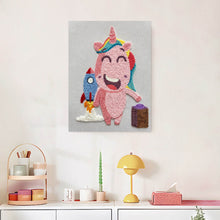Carica l'immagine nel visualizzatore di Gallery, Punch Needle Kit con cornice - Avventure dell'unicorno