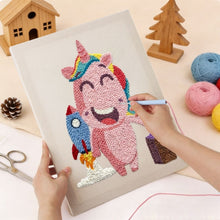 Carica l'immagine nel visualizzatore di Gallery, Punch Needle Kit con cornice - Avventure dell'unicorno