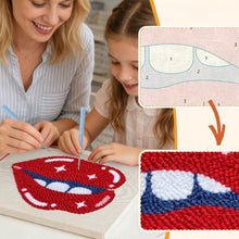 Carica l'immagine nel visualizzatore di Gallery, Punch Needle Kit con cornice - Labbra Brillanti