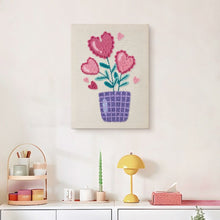 Carica l'immagine nel visualizzatore di Gallery, Punch Needle Kit con cornice - Fiori a forma di cuore