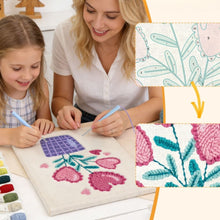 Carica l'immagine nel visualizzatore di Gallery, Punch Needle Kit con cornice - Fiori a forma di cuore