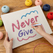 Carica l'immagine nel visualizzatore di Gallery, Punch Needle Kit con cornice - Never Give Up