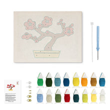 Carica l'immagine nel visualizzatore di Gallery, Punch Needle Kit con cornice - Bonsai di Ciliegio in Fiore