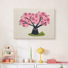Carica l'immagine nel visualizzatore di Gallery, Punch Needle Kit con cornice - Ciliegio con Gufi