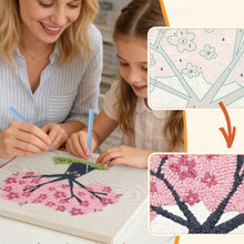 Carica l'immagine nel visualizzatore di Gallery, Punch Needle Kit con cornice - Ciliegio con Gufi