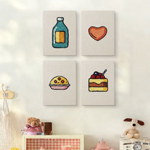Carica l'immagine nel visualizzatore di Gallery, Punch Needle Kit (4 pezzi) con cornici - Piccole Golosità 1
