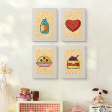 Carica l'immagine nel visualizzatore di Gallery, Punch Needle Kit (4 pezzi) con cornici - Piccole Golosità 2