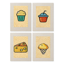 Carica l'immagine nel visualizzatore di Gallery, Punch Needle Kit (4 pezzi) con cornici - Collezione Bocconi Gustosi 2 Figured'Art