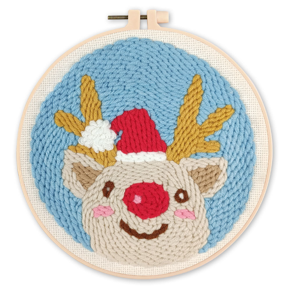 Punch Needle Renna dal naso rosso