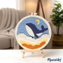 Carica l'immagine nel visualizzatore di Gallery, Punch Needle Kit Balena blu