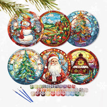 Carica l&#39;immagine nel visualizzatore di Gallery, Set di 6 Tovagliette da Dipingere con i numeri (20cm diametro) - Regalo di Natale Creativo