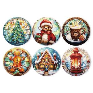 Set di 6 Tovagliette da Dipingere con i numeri (20cm diametro) - Natalizie