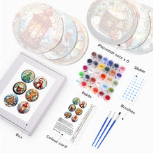 Carica l&#39;immagine nel visualizzatore di Gallery, Set di 6 Tovagliette da Dipingere con i numeri (20cm diametro) - Natalizie