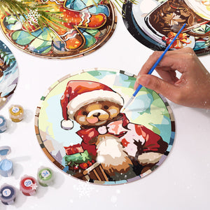 Set di 6 Tovagliette da Dipingere con i numeri (20cm diametro) - Natalizie