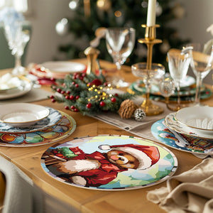 Set di 6 Tovagliette da Dipingere con i numeri (20cm diametro) - Natalizie