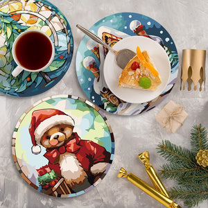 Set di 6 Tovagliette da Dipingere con i numeri (20cm diametro) - Natalizie