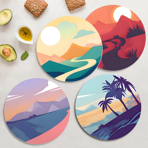 Dipingere con i numeri Set di Sottopiatti 20 cm (6 pezzi) - Vista sulla Natura