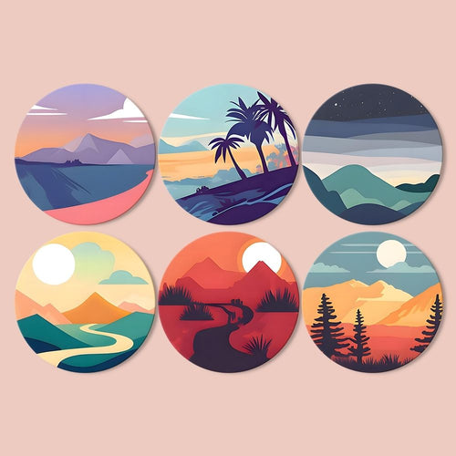 Dipingere con i numeri Set di Sottopiatti 20 cm (6 pezzi) - Vista sulla Natura