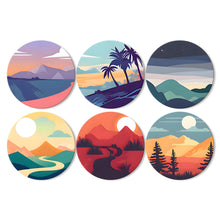 Carica l&#39;immagine nel visualizzatore di Gallery, Set di 6 Tovagliette da Dipingere con i numeri (20cm diametro) - Vista sulla Natura