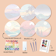 Carica l&#39;immagine nel visualizzatore di Gallery, Set di 6 Tovagliette da Dipingere con i numeri (20cm diametro) - Vista sulla Natura
