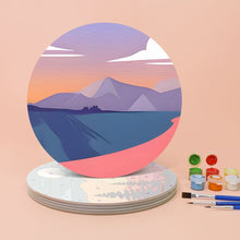 Carica l&#39;immagine nel visualizzatore di Gallery, Set di 6 Tovagliette da Dipingere con i numeri (20cm diametro) - Vista sulla Natura