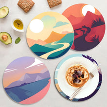 Carica l&#39;immagine nel visualizzatore di Gallery, Set di 6 Tovagliette da Dipingere con i numeri (20cm diametro) - Vista sulla Natura