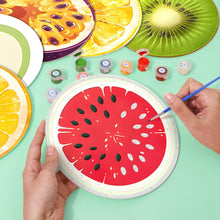 Carica l'immagine nel visualizzatore di Gallery, Set di 6 Tovagliette da Dipingere con i numeri (20cm diametro) - Fette di Frutta Tropicale