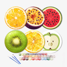 Carica l&#39;immagine nel visualizzatore di Gallery, Set di 6 Tovagliette da Dipingere con i numeri (20cm diametro) - Fette di Frutta Tropicale