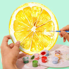 Carica l'immagine nel visualizzatore di Gallery, Set di 6 Tovagliette da Dipingere con i numeri (20cm diametro) - Fette di Frutta Tropicale