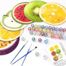 Carica l&#39;immagine nel visualizzatore di Gallery, Set di 6 Tovagliette da Dipingere con i numeri (20cm diametro) - Fette di Frutta Tropicale