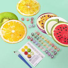 Carica l'immagine nel visualizzatore di Gallery, Set di 6 Tovagliette da Dipingere con i numeri (20cm diametro) - Fette di Frutta Tropicale