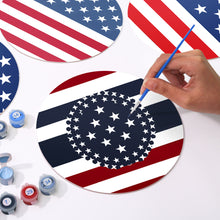 Carica l&#39;immagine nel visualizzatore di Gallery, Set di 6 Tovagliette da Dipingere con i numeri (20cm diametro) - Bandiera Americana