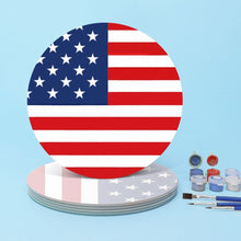 Carica l'immagine nel visualizzatore di Gallery, Set di 6 Tovagliette da Dipingere con i numeri (20cm diametro) - Bandiera Americana