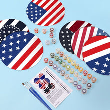 Carica l'immagine nel visualizzatore di Gallery, Set di 6 Tovagliette da Dipingere con i numeri (20cm diametro) - Bandiera Americana
