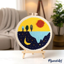Carica l'immagine nel visualizzatore di Gallery, Punch Needle Kit Sole e Luna