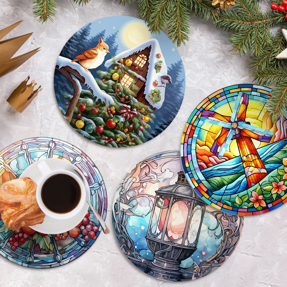 Dipingere con i numeri Set da Tavola 20 cm (4 pezzi) - Vacanze e Natura