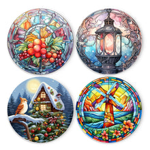 Carica l&#39;immagine nel visualizzatore di Gallery, Set di 4 Tovagliette da Dipingere con i numeri (20cm diametro) - Vacanze e Natura