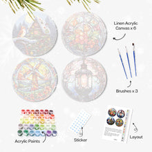 Carica l&#39;immagine nel visualizzatore di Gallery, Set di 4 Tovagliette da Dipingere con i numeri (20cm diametro) - Vacanze e Natura