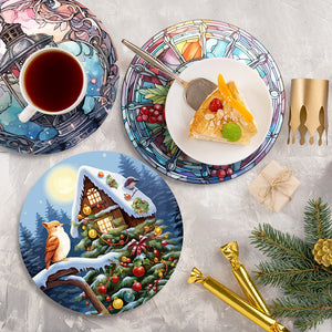 Set di 4 Tovagliette da Dipingere con i numeri (20cm diametro) - Vacanze e Natura