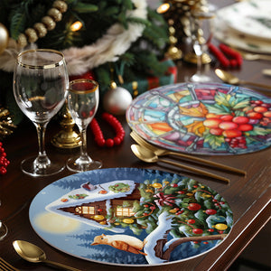Set di 4 Tovagliette da Dipingere con i numeri (20cm diametro) - Vacanze e Natura