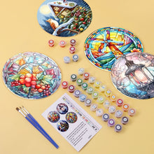 Carica l&#39;immagine nel visualizzatore di Gallery, Set di 4 Tovagliette da Dipingere con i numeri (20cm diametro) - Vacanze e Natura